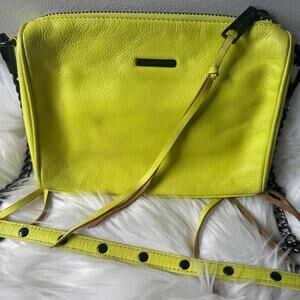 Rebecca Minkoff Neon Yellow Leather Crossbody Bag.